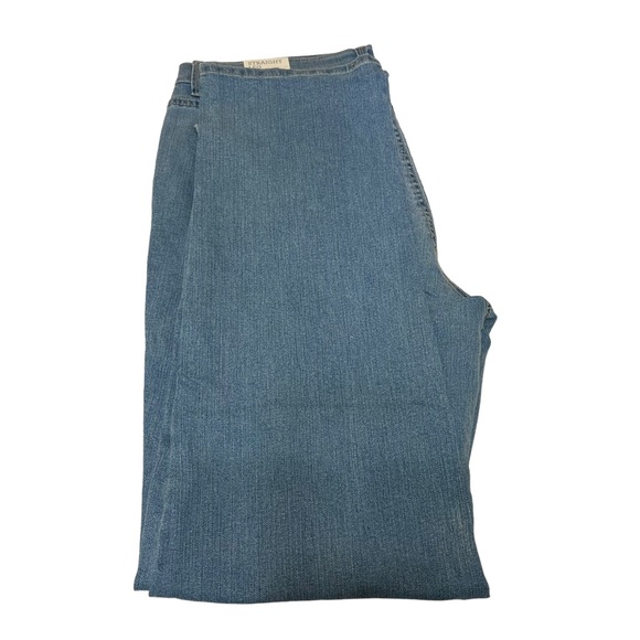 Straight Leg high rise slimming pocket long length jeans - Picture 3 of 6